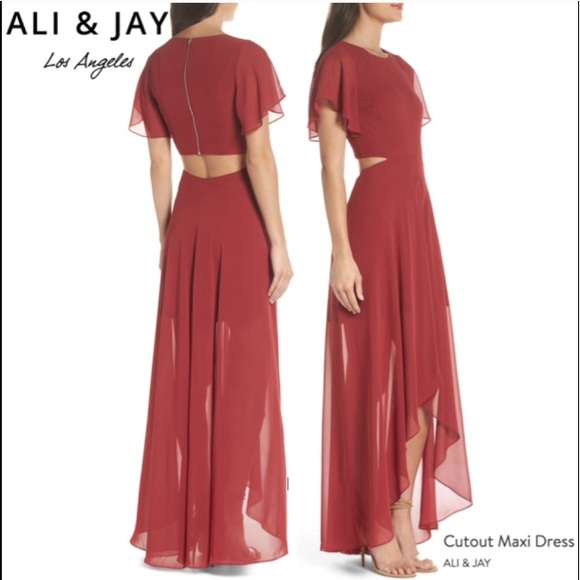 Bohemian Rhapsody Brick Red Cutout Maxi Dress - Picture 2 of 8